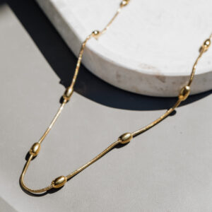 Ατσάλινη χρυσή αλυσίδα με κόμπους